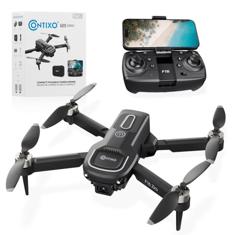 Open Box - Contixo -  F16 Ziro Stunt Drone 1080P HD Camera, FPV, Black